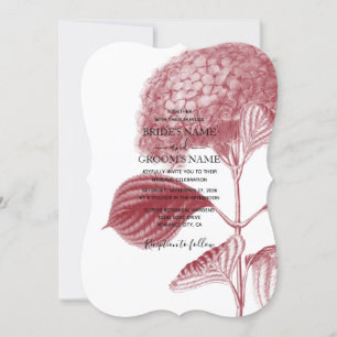 Elegant Burgundy Hydrangea Hochzeitseinladungen Einladung