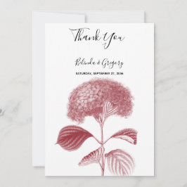 Elegant Burgundy Hydrangea Wedding Dankescharte Dankeskarte