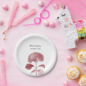 Elegant Burgundy Hydrangea Wedding Pappteller (Party)