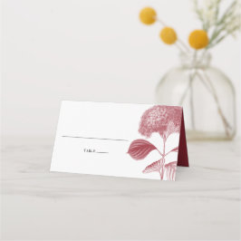 Elegant Burgundy Hydrangea Wedding Platzkarte