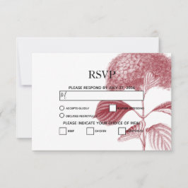Elegant Burgundy Hydrangea Wedding RSVP Cards