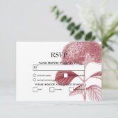 Elegant Burgundy Hydrangea Wedding RSVP Cards Karte (Stehend Vorderseite)