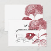 Elegant Burgundy Hydrangea Wedding RSVP Cards Karte (Vorne/Hinten)