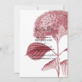 Elegant Burgundy Hydrangea Wedding Save The Date