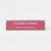 Elegant Burgundy individuell anpassbar Schreibtischnamensplakette (Vorderseite )