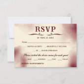 Elegant Burgundy Ivory Minimalist Retro Wedding RSVP Karte (Vorderseite)