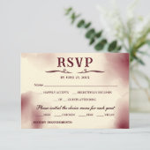 Elegant Burgundy Ivory Minimalist Retro Wedding RSVP Karte (Stehend Vorderseite)