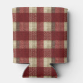 Elegant Burgundy Ivory Rust Red Plaid Pattern Dosenkühler (Rückseite)