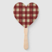 Elegant Burgundy Ivory Rust Red Plaid Pattern Fächer (Vorderseite)