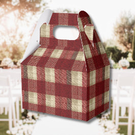 Elegant Burgundy Ivory Rust Red Plaid Pattern Geschenkschachtel