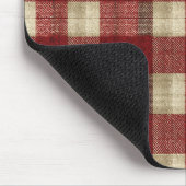 Elegant Burgundy Ivory Rust Red Plaid Pattern Mousepad (Ecke)