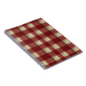 Elegant Burgundy Ivory Rust Red Plaid Pattern Notizblock (Rechte Seite)