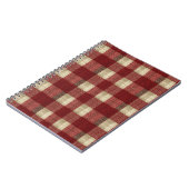 Elegant Burgundy Ivory Rust Red Plaid Pattern Notizblock (Linke Seite)