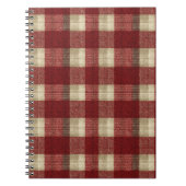 Elegant Burgundy Ivory Rust Red Plaid Pattern Notizblock (Vorderseite)