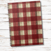Elegant Burgundy Ivory Rust Red Plaid Pattern Notizblock