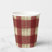 Elegant Burgundy Ivory Rust Red Plaid Pattern Pappbecher (Rechts)
