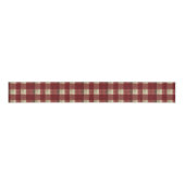 Elegant Burgundy Ivory Rust Red Plaid Pattern Ripsband (Vorderseite)