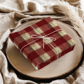 Elegant Burgundy Ivory Rust Red Plaid Pattern Seidenpapier