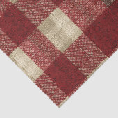 Elegant Burgundy Ivory Rust Red Plaid Pattern Seidenpapier (Detail)