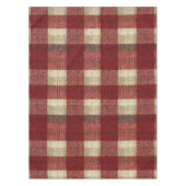 Elegant Burgundy Ivory Rust Red Plaid Pattern Tischdecke (Vorderseite)