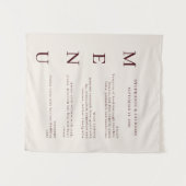 Elegant Burgundy & Ivory Wedding Bar Menu Wandteppich (Vorderseite (Horizontal))