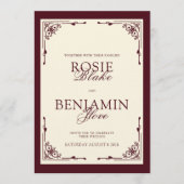 Elegant Burgundy & Ivory Wedding Invitation Einladung (Vorderseite)