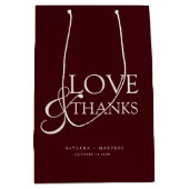 Elegant Burgundy & Ivory Wedding Thank You Mittlere Geschenktüte (Vorderseite)