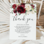 Elegant Burgundy Ivory White Floral Wedding Dankeskarte<br><div class="desc">Diese elegante Dankeschön-Karte bietet eine schöne Aquarellbordeur und Elfenbeinblumen-Arrangement. Entworfen,  um unsere rustikale Hochzeitskollektion zu ergänzen. Personalisieren Sie es einfach und schnell mit Ihren Daten,  drücken Sie einfach die Schaltfläche Anpassen,  um den Stil und die Platzierung des Textes weiter zu ordnen und zu formatieren. c) Das glückliche Cat Studio</div>