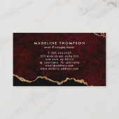 Elegant Burgundy Marble Agate Geode Treuekarte (Rückseite)