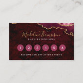 Elegant Burgundy Marble Agate Geode Treuekarte (Vorderseite)