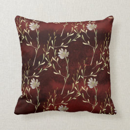 Elegant Burgundy Marsala Floral Kissen