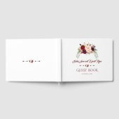 Elegant Burgundy Marsala Floral Wedding Planner Gästebuch (Voll)