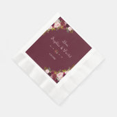 Elegant Burgundy Marsala Floral Wedding Serviette (Ecke)