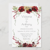 Elegant Burgundy Marsala Succulents Wedding Einladung