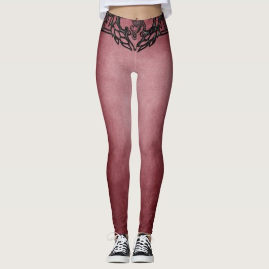 Elegant burgundy modern leggings (Vorderseite)