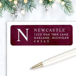 Elegant Burgundy Monogram, erste Rücksendeadresse