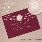 Elegant-Burgundy-Monogram-Hochzeit speichert das D Save The Date