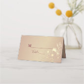 Elegant Burgundy Monogram Wedding Platzkarte (Vorderseite)