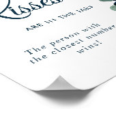 Elegant Burgundy & Navy Blau Wie viele Kisses unte Poster (Ecke)