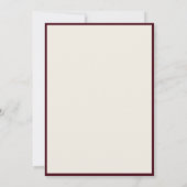 Elegant Burgundy Old Money Wedding Save The Date (Rückseite)