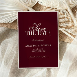 Elegant Burgundy Old Money Wedding Save The Date