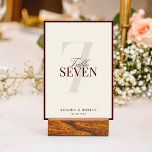Elegant Burgundy Old Money Wedding Tischnummer<br><div class="desc">Create your own custom wedding table number cards in a luxurious old money style. Add your wedding details in elegant,  timeless typography featured here in burgundy and cream color design.</div>