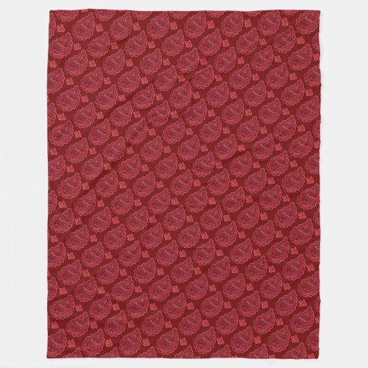 Elegant Burgundy Paisley Pattern Fleecedecke (Vorderseite)