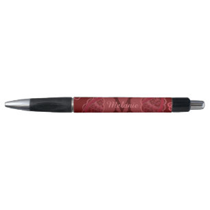 Elegant Burgundy Paisley Pattern Personalisiert Kugelschreiber