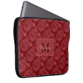 Elegant Burgundy Paisley Pattern Personalisiert Laptopschutzhülle (Vorne Rechts)