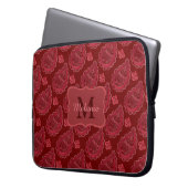 Elegant Burgundy Paisley Pattern Personalisiert Laptopschutzhülle (Vorderseite Links)