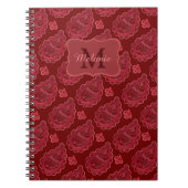 Elegant Burgundy Paisley Pattern Personalisiert Notizblock (Vorderseite)