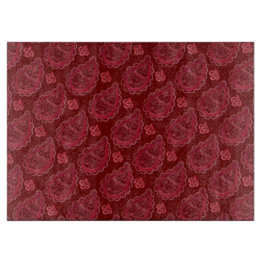 Elegant Burgundy Paisley Pattern Schneidebrett (Vorderseite)