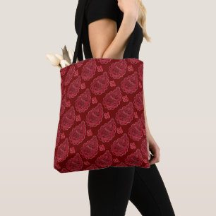 Elegant Burgundy Paisley Pattern Tasche