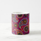 Elegant Burgundy Paisley und Mandala Pattern Kaffeetasse (Mittel)